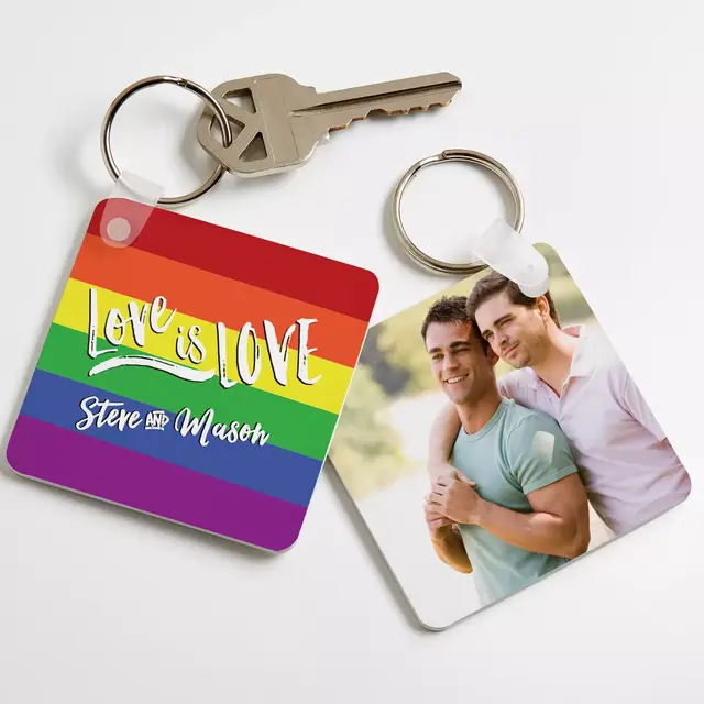 "Love Is Love" Photo Keychain