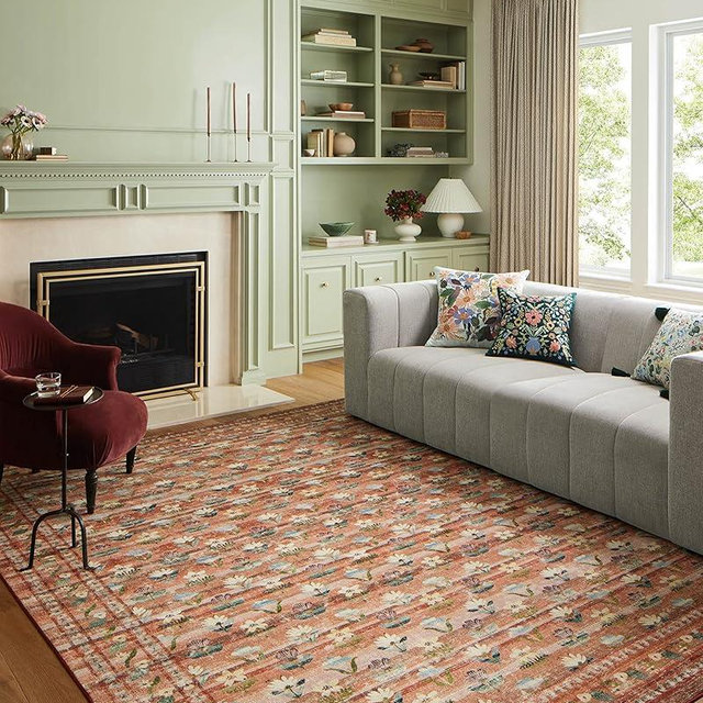 Loloi Rifle Paper Co. Courtyard Collection COU-05 Terracotta 7'-6" x 9'-6" Area Rug feat. CloudPile