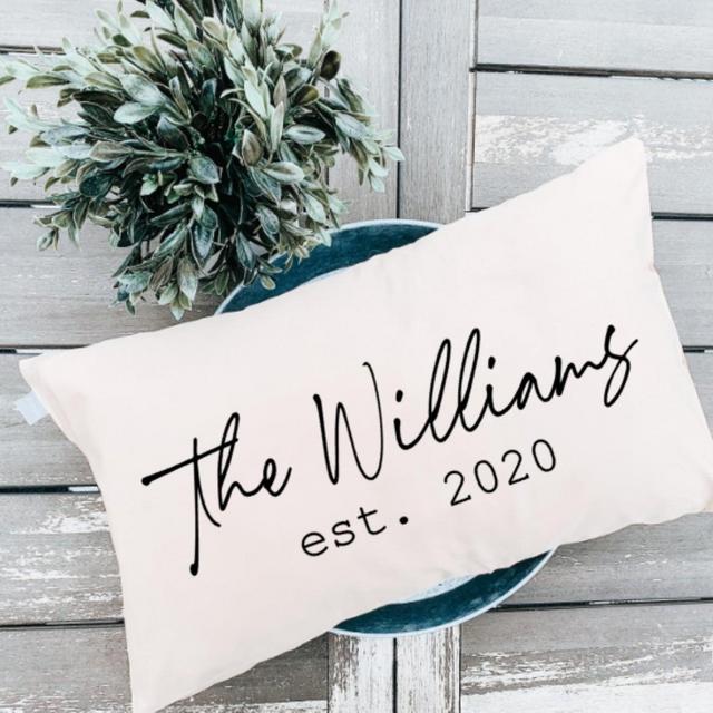 Personalized Name Pillow - Wedding Gift Last Name Pillow