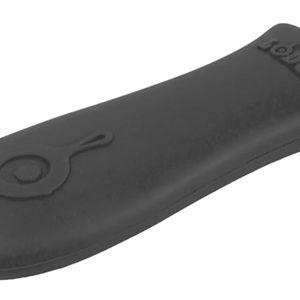 Lodge Silicone Hot Handle Holder - Dishwasher Safe Hot Handle Holder Designed for Lodge Cast Iron Skillets 9 Inches+ w/Keyhole Handle - Reusable Heat Protection Up to 500° - Black