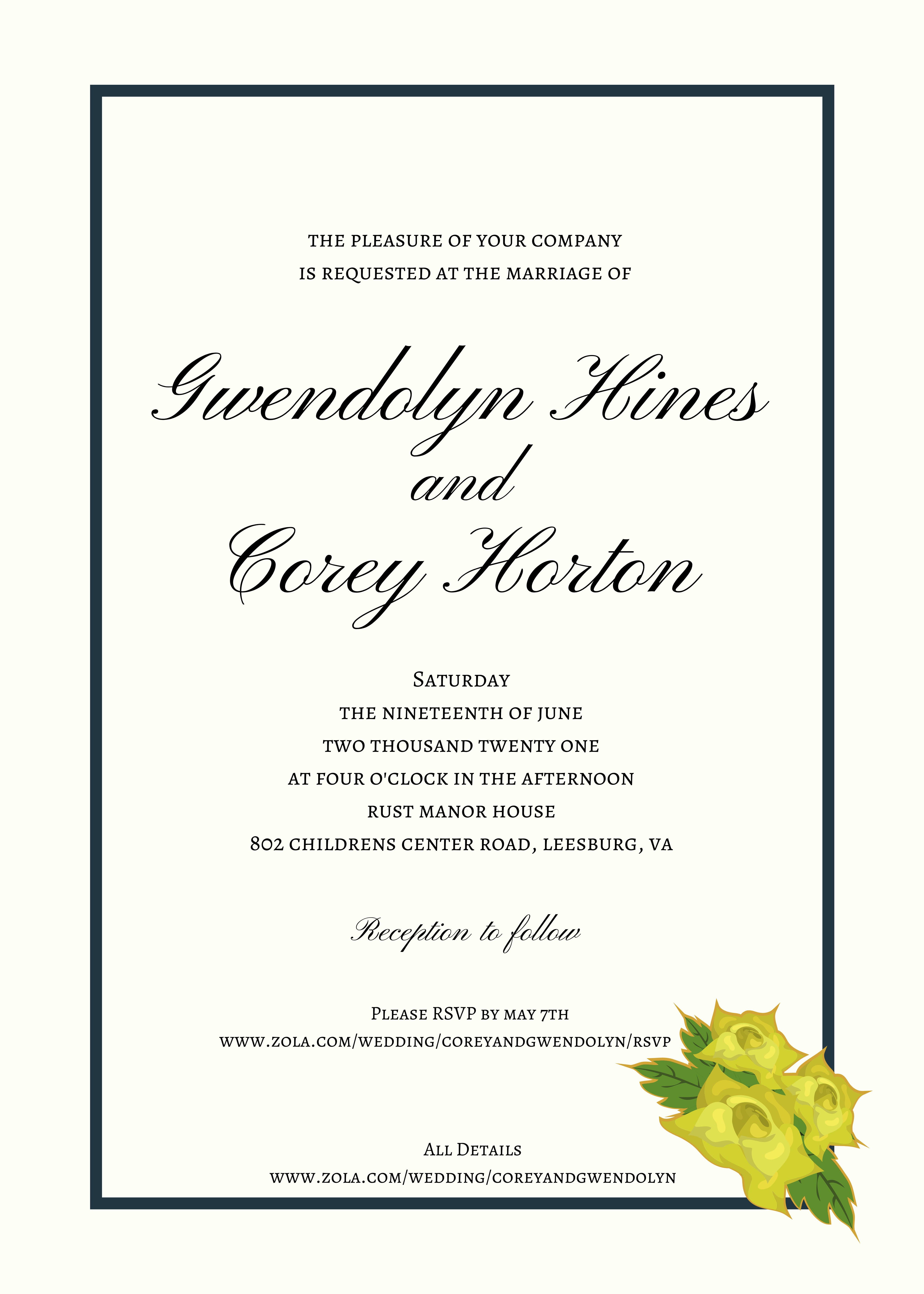 The Wedding Website of Corey Horton and Gwendolyn Hines