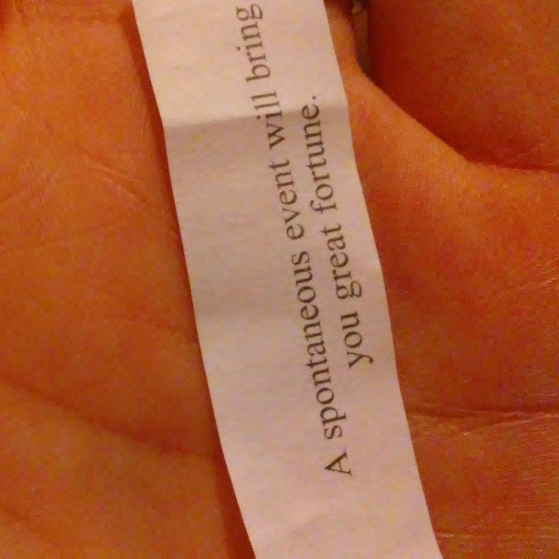 This is the fortune I got at PF Chang's just before Chris gave me the ring! Lol. How perfect was that