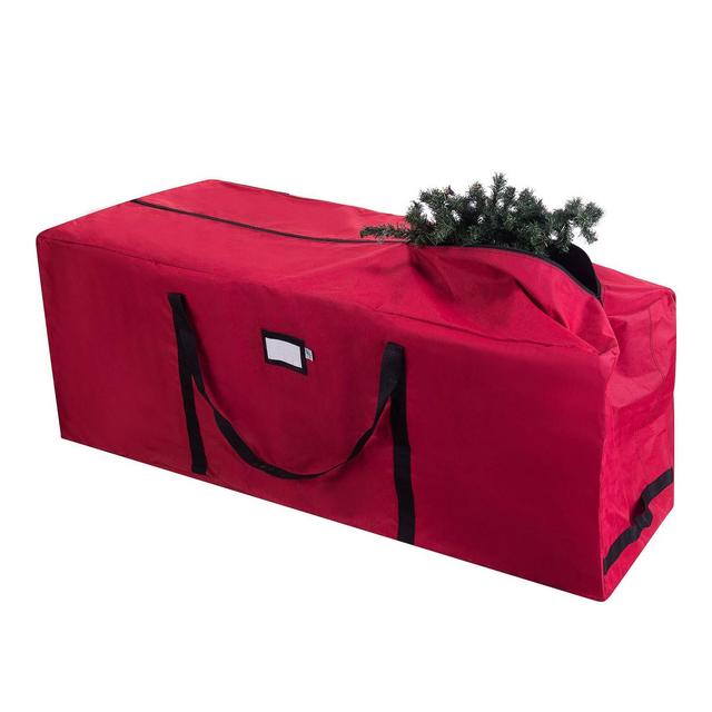 Elf Stor Premium Red Rolling Christmas Tree Storage Duffel Bag for 9' Disassembled Tree