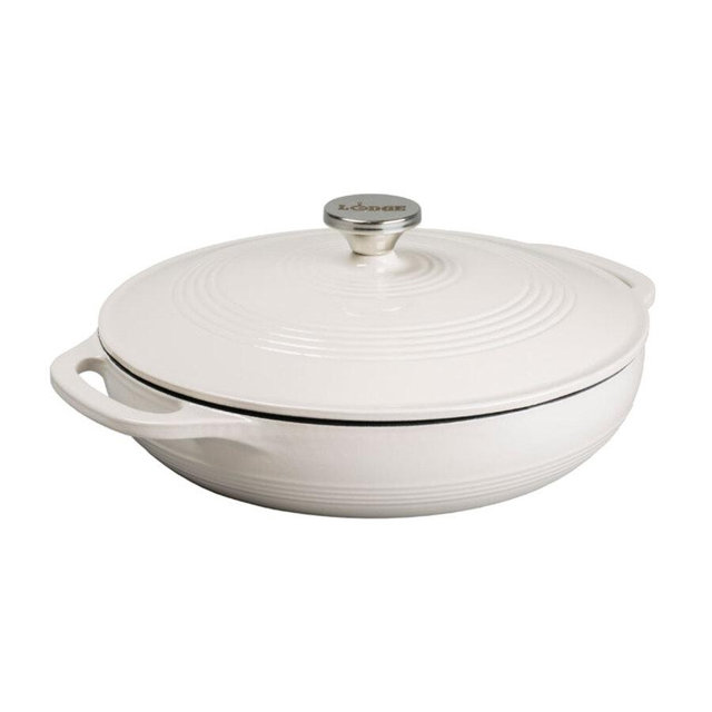 3.6 Quart Oyster Enameled Cast Iron Covered Casserole