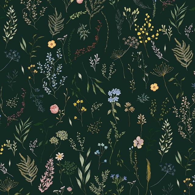 Dimoon 236"x16.1" Floral Peel and Stick Wallpaper Dark Green Smooth Contact Paper Flower Thicken Waterproof Green Leaf Self Adhesive Pomegranate Wallpaper Removable Shelf Liner Decal Vinyl Roll