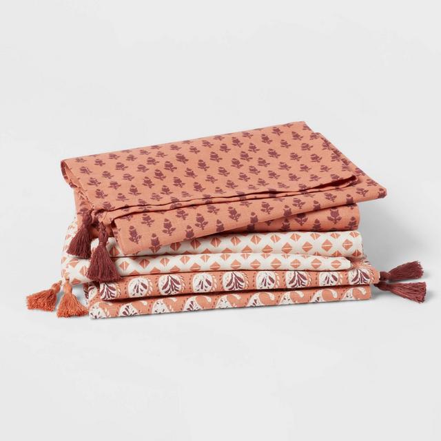 6pk Printed Mixed Pattern Napkin - Threshold™