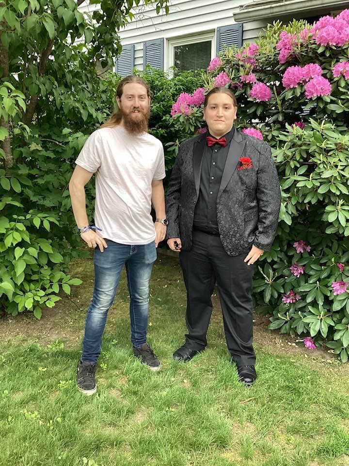 Christian seeing his brother off to prom.
