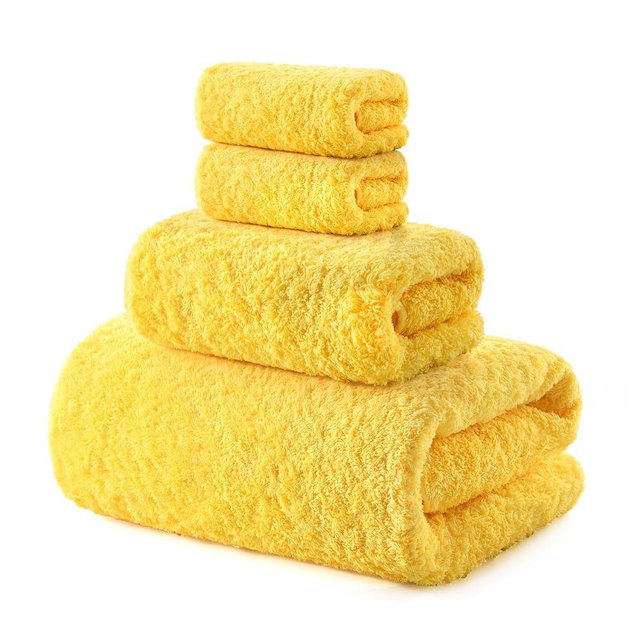 REDKISS Luxury Bath Towel Set of 4, 100% Cotton 900 GSM Premium Bathroom Towels, Ultra Soft, Highly Absorbent & Quick Dry Bath Sheets, No Shedding, Hotel & Home Spa Towel Sets for Adults - Yellow