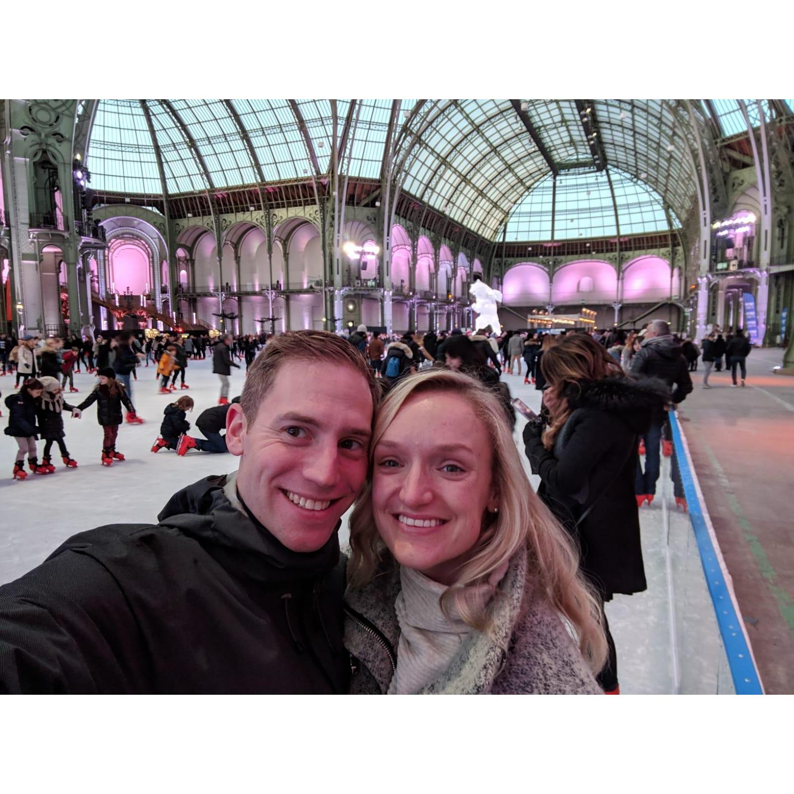 Ice skating in Paris Christmas Day