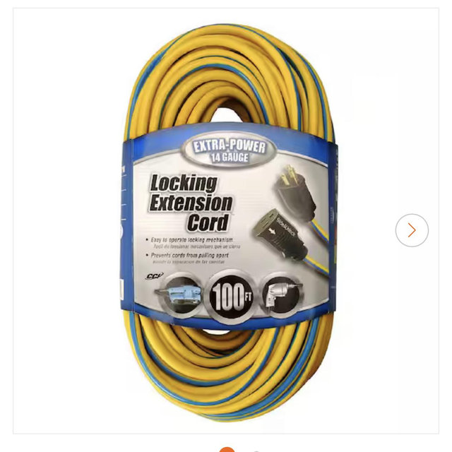 100 ft. 14/3 SJTW Push-Lock Multi-Color Outdoor Medium-Duty Extension Cord