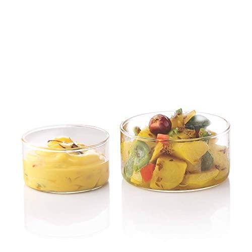 Borosil Vision Classic Small Katori Bowl [Set of 6] Lightweight Durable Glass Drinkware, 3.5 Ounce