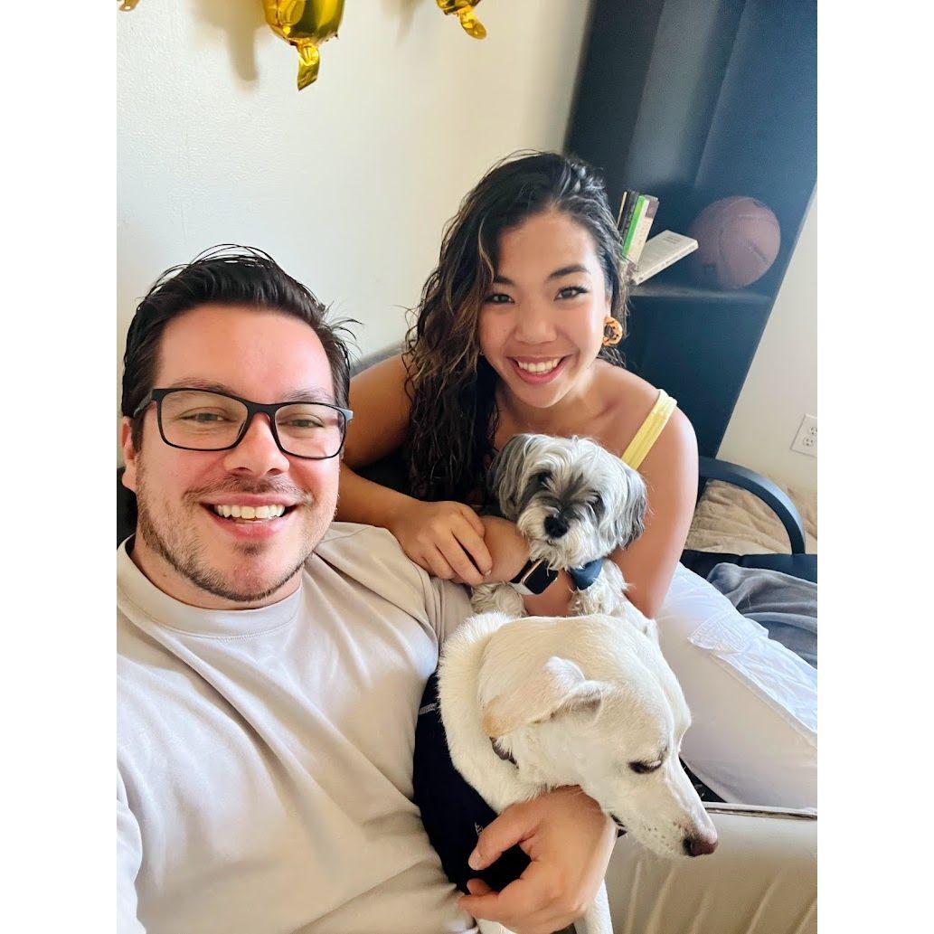 Our little family with our fur babies-Lola & Charlie