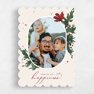 Beige Scalloped Holiday Card - Danforth