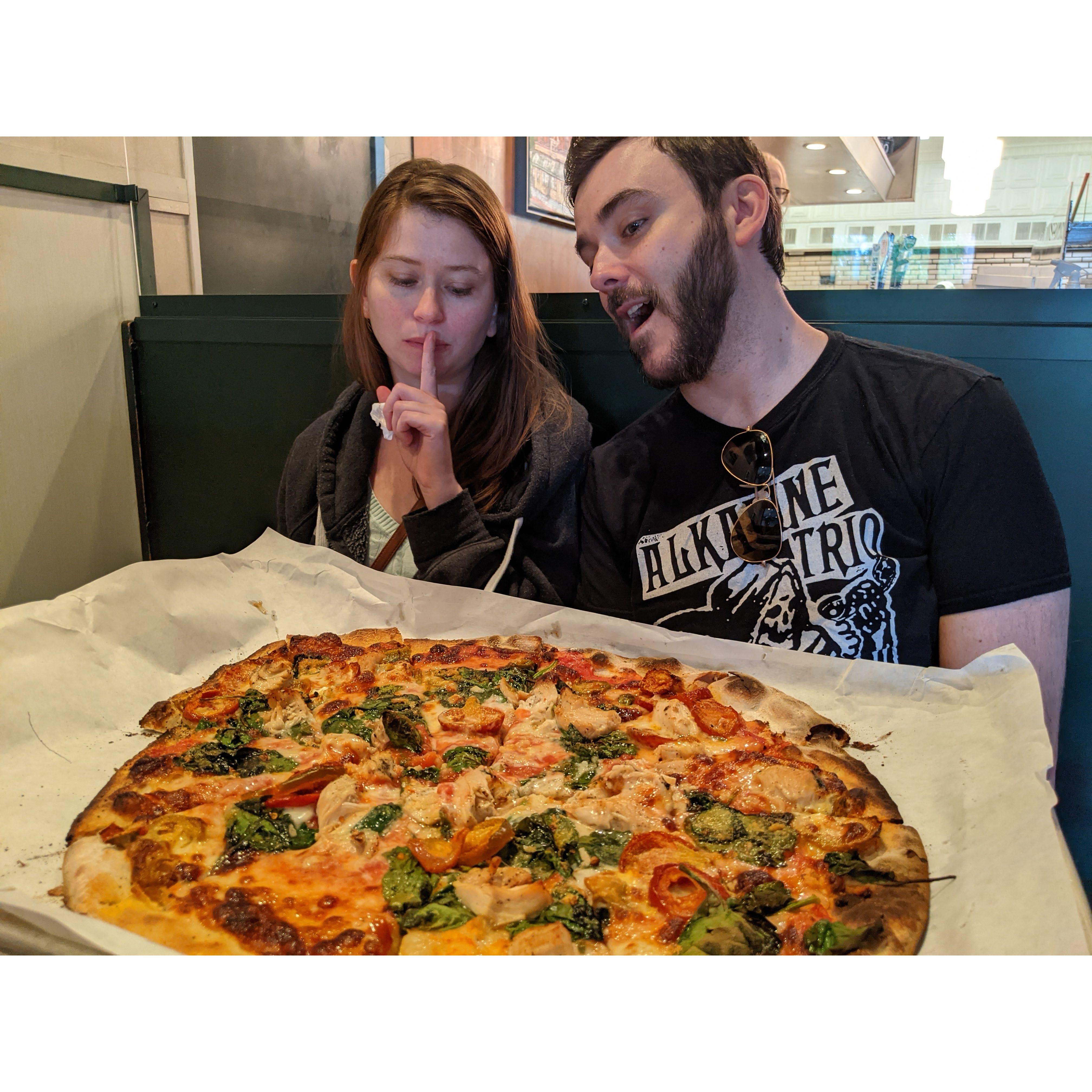 Nancy's first Pepe's pizza
