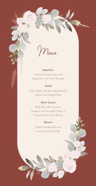 Adeleida | Deep Rust | Zola Wedding Menus