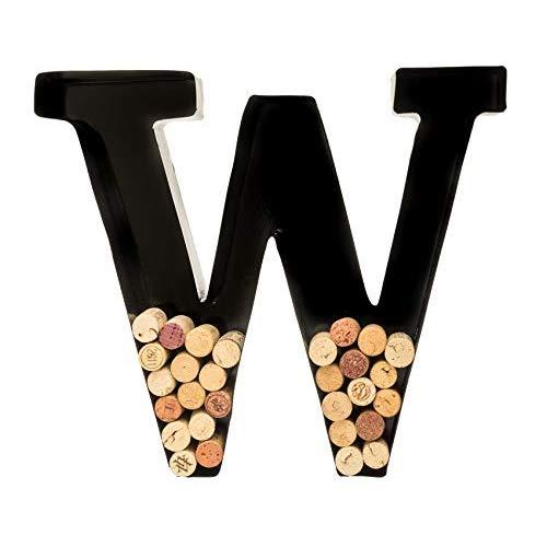 Wine Cork Holder - Metal Monogram Letter (W)