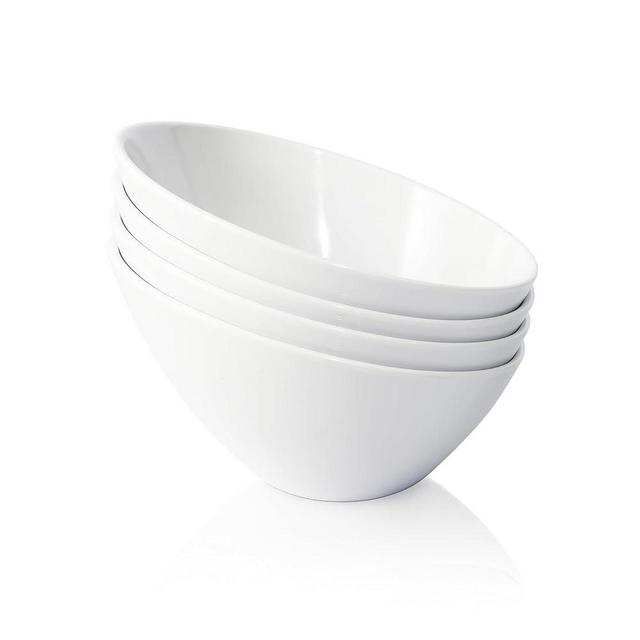 TP Salad Bowls Set of 4, 26 oz Melamine Serving Bowls for Pasta, Cereal, and Snacks, Lightweight and Durable, Dishwasher Safe, White Bowls for Restaurant, Kitchen, Daily Use