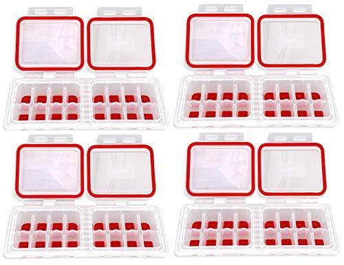 IceTopper Plus Ice Cube Tray with 2 Attached Lids - Easy Release Ice Cube Molds, 16 Cubes per Tray, Stackable & Dishwasher Safe, 100% Food Grade Silicone, BPA Free & Recyclable (4 Pack)