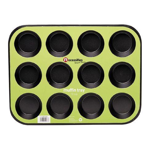 Necessities Brand Muffin Pan 12 Cup 35cm x 26.5cm x 3cm