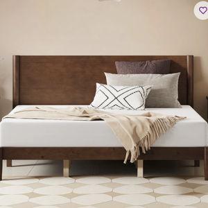 Mid Century Solid Wood Platform King Bed Frame With Wood Slat Support, Black Walnut - Black Walnut, King
