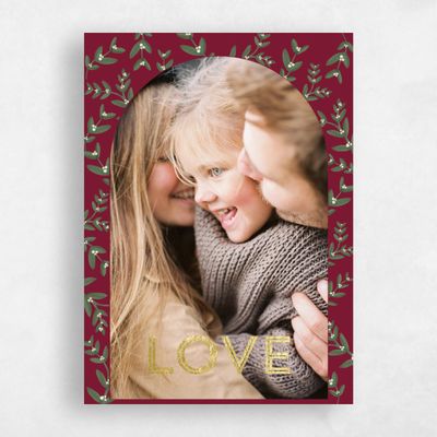 Warm Burgundy, Red Holiday Card - Cecil Foil
