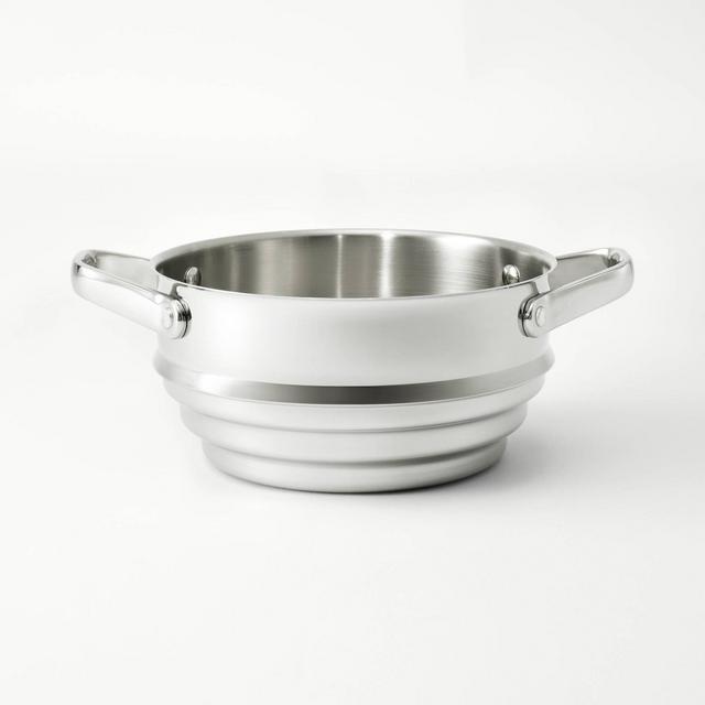 Stainless Steel Stock Pot Steamer Insert - Fits 1.5qt & 3qt Silver - Figmint™