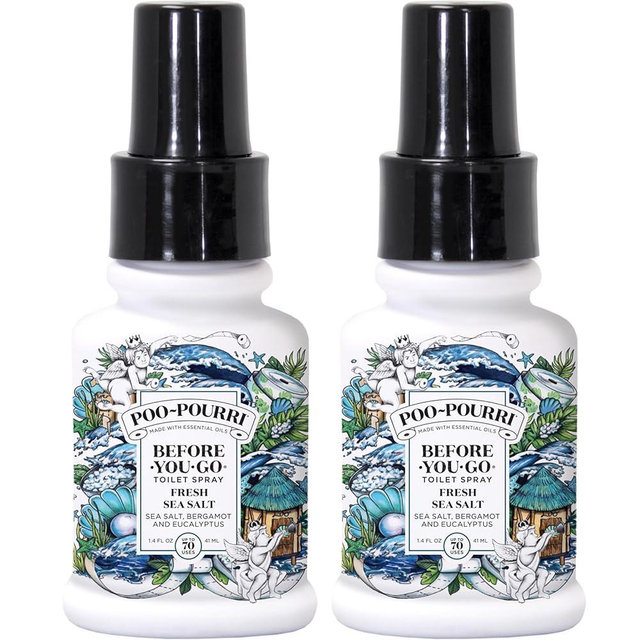Poo-Pourri Toilet Spray, Fresh Sea Salt, 1.4 Fl Oz - Sea Salt, Bergamot and Eucalyptus 2 Pack