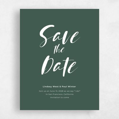 Forest, Green Wedding Save the Date - Lyons Type