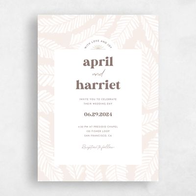 Beige Floral Wedding Invitation - Tucana Frame