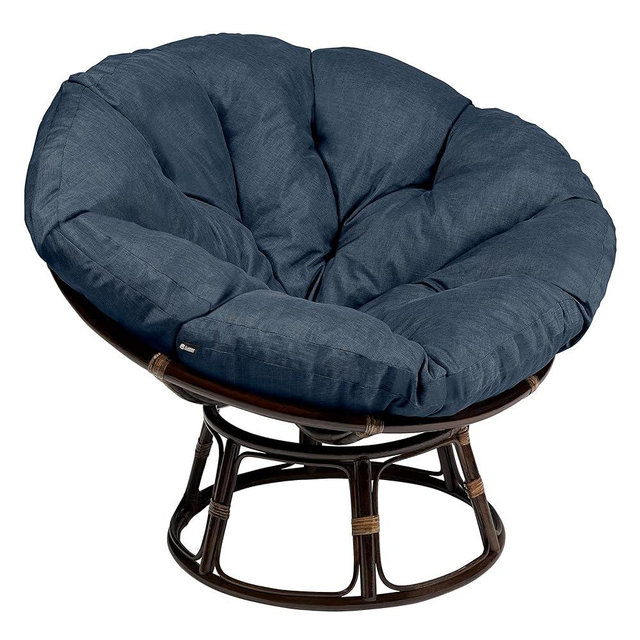 Classic Accessories Montlake Water-Resistant 50 Inch Polyester Papasan Cushion, Heather Indigo, Outdoor Papasan Cushion