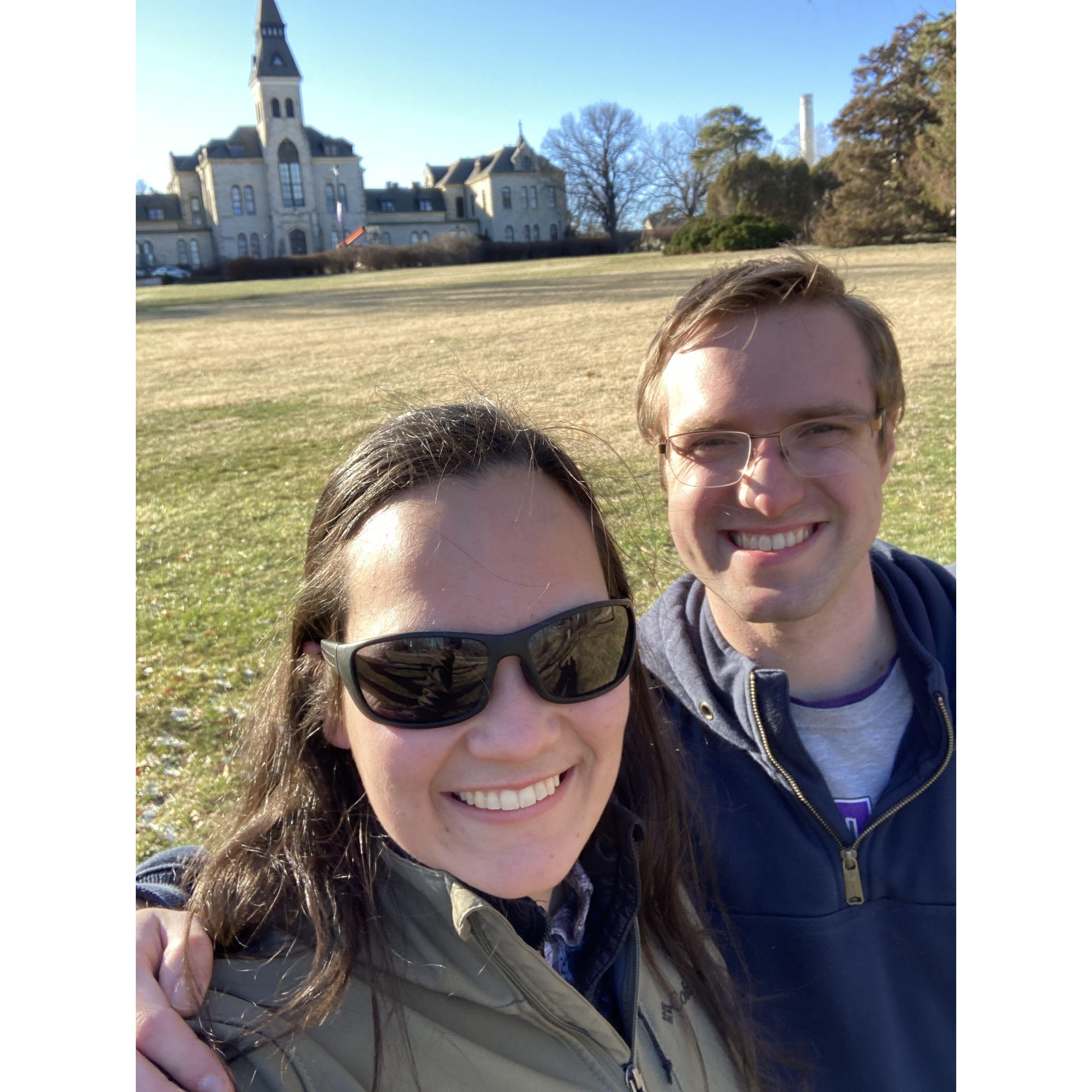 Our first trip back to K-State campus together.