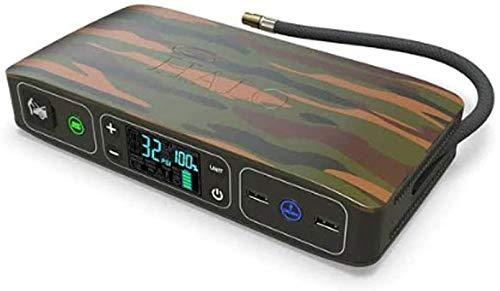 Halo Automotive Bolt Air 58830 mWh Portable Emergency Power Kit with Tire Pump, 4 Interchangeable Air Nozzles, Extra Accessory Kit, Car Jump Starter, and Car Charger - Camouflage