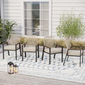 Rattan Patio Dining Chairs (Set Of 4)