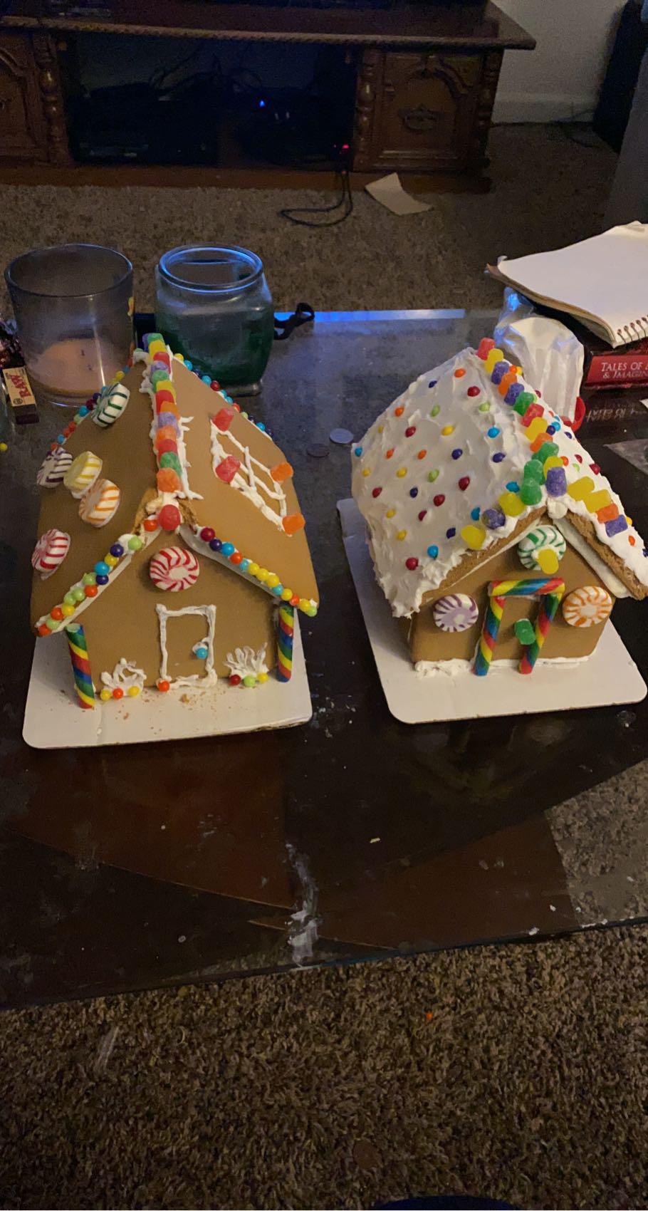 Our first date! Making gingerbread houses.