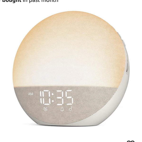 Sunrise Alarm Clock White Noise Machine: Natural Wake Up Light - Dimmable Clock with Bluetooth Speaker for Bedroom - 25 Sleep Sounds for Baby Adults Kids Putty