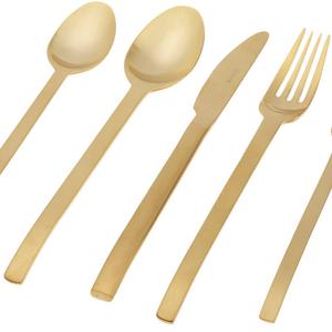 Herdmar "Spiga Brushed Gold" 18/10 Stainless Steel 5-Piece Place Setting