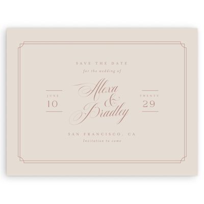Classic Greige, Beige Wedding Digital Save the Date - Loren Landscape