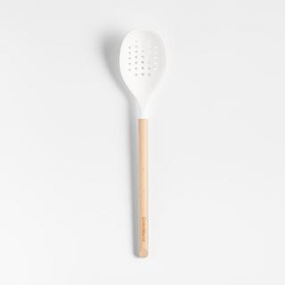 Silicone & Wood Deep Slotted Spoon