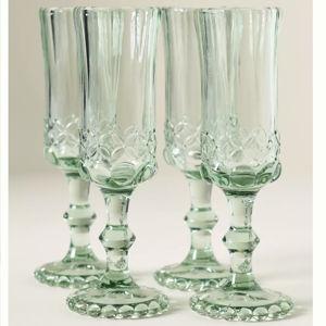 Savannah Flute Glasses, Set of 4 - Mint, Set Of 4
