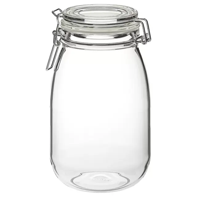KORKEN Jar with lid, clear glass 1.9 qt