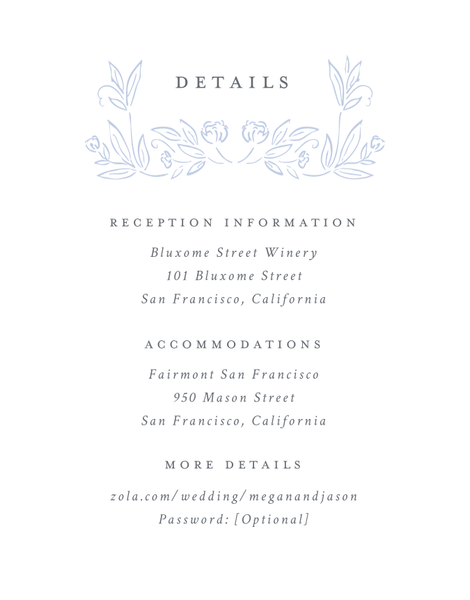 Eze | Dark Pastel Blue | Zola Wedding Enclosure Cards