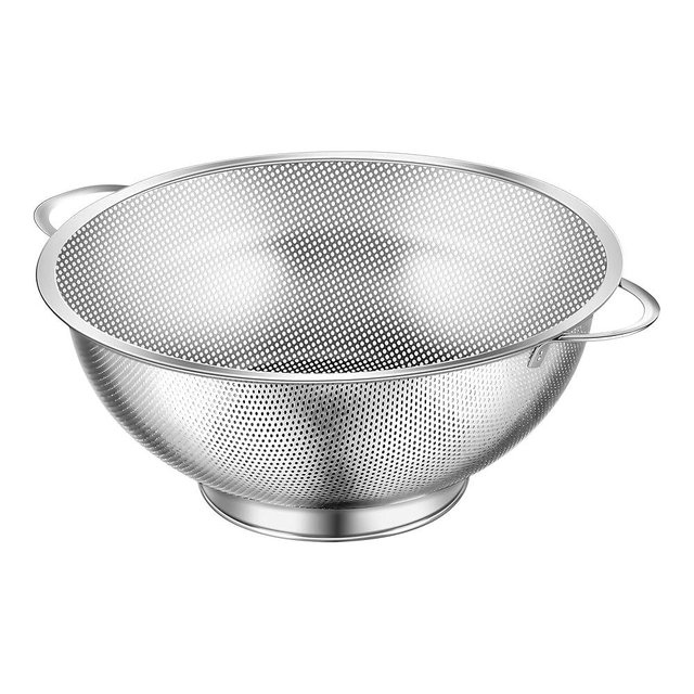 Kaishun Colander Stainless Steel 3-Quart, Strainer for Kitchen Food, Dishwasher Safe
