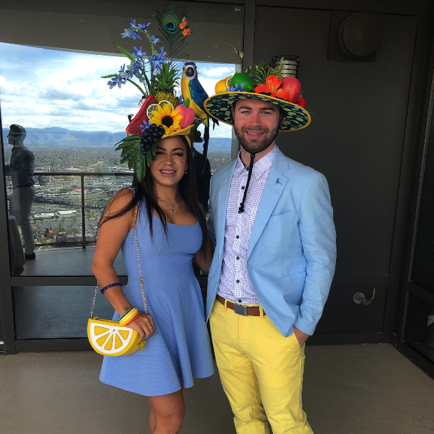 Derby Day in Denver. Winning the hat contest really made it worth flying with these hats in our lap from San Francisco!