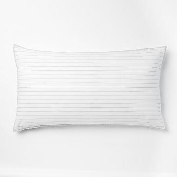 Organic Washed Cotton Stripe King Sham, Slate