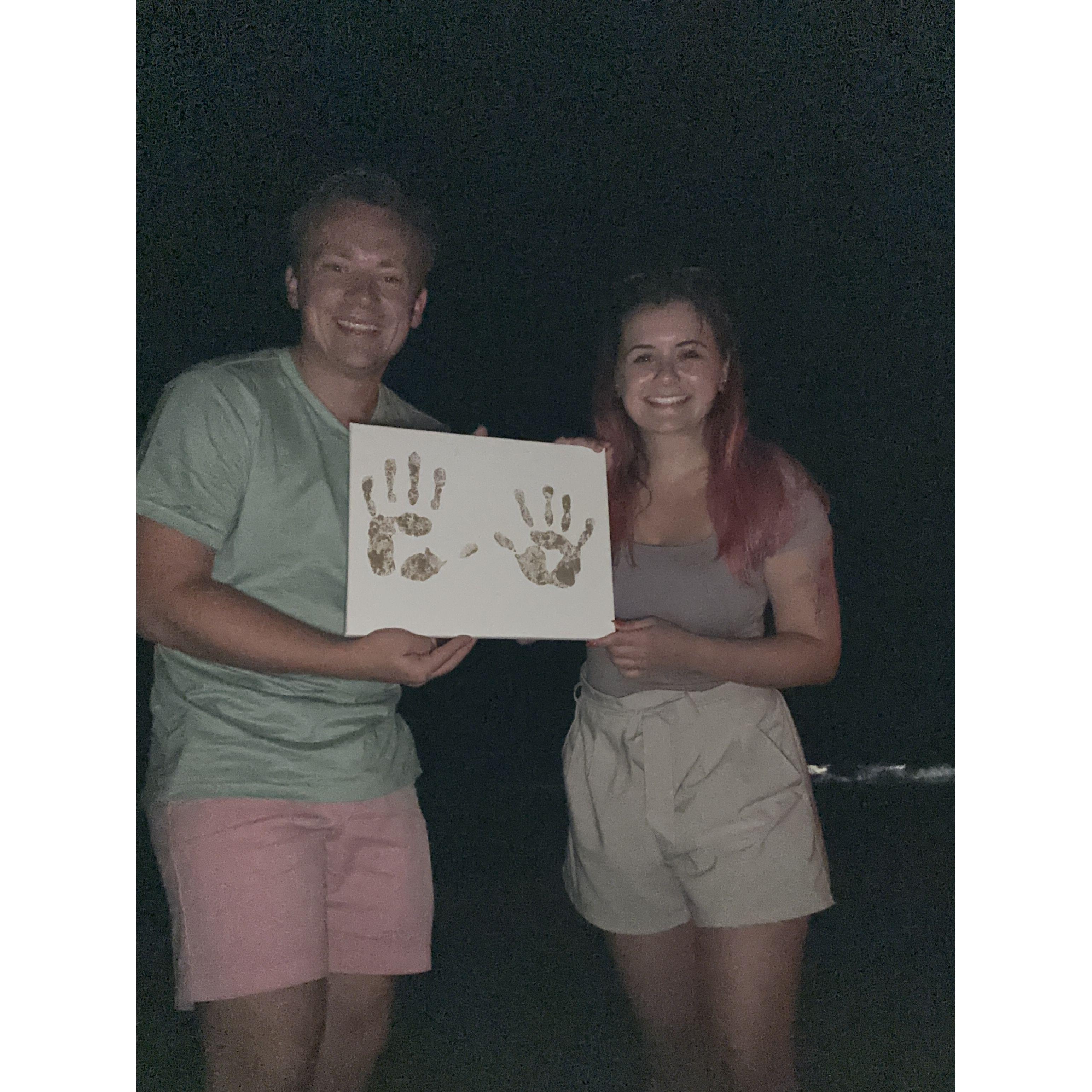 Sand from our first night dancing under the stars on the South Texas Beach in South Padre Island