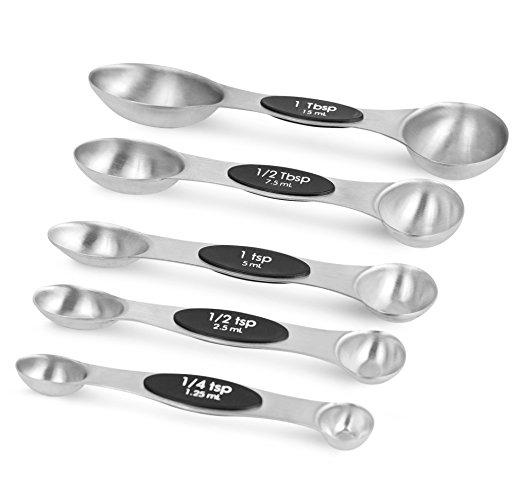5 Count Magnetic Measuring Spoon Set, Stainless Steel