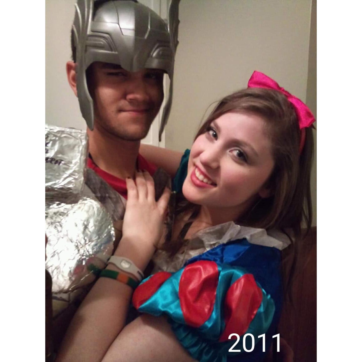 Thor and Snow White attending a college party!