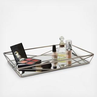 Large Geometric Mirrored Vanity Tray