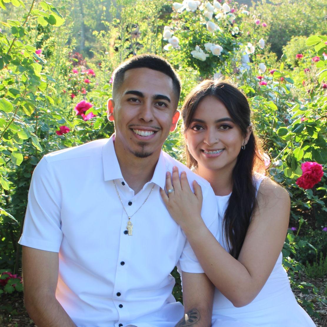 Our first set of engagement pictures in the spring flowers.