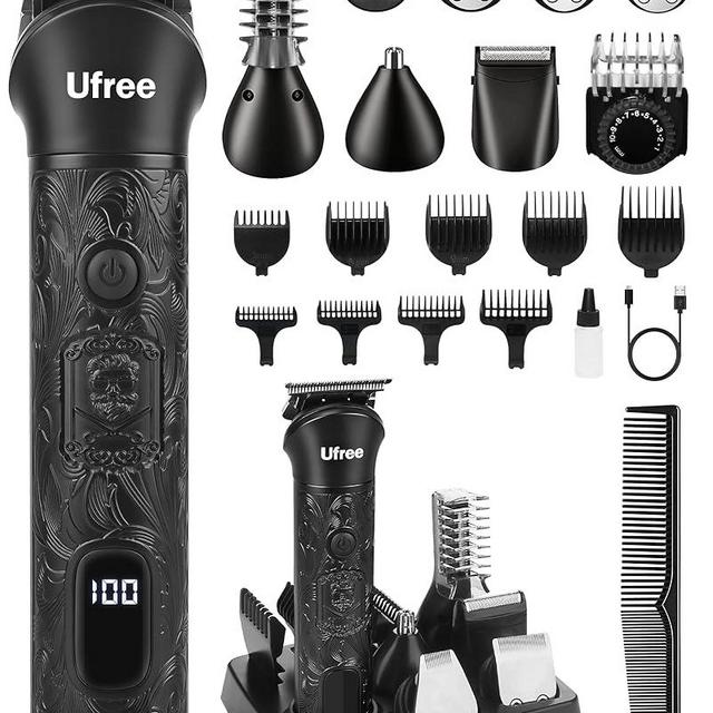 Ufree Beard Trimmer for Men, Electric Razor Shavers for Men, Cordless Hair Clippers, 7 in 1 Men Grooming Kit for Mustache, Body, Nose and Facial, Gifts for Men